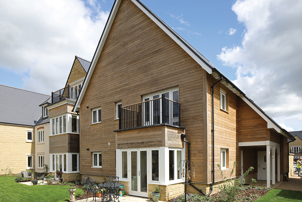 Exterior cladding applied to the outside of a building. Exterior cladding applied to the outside of a building.